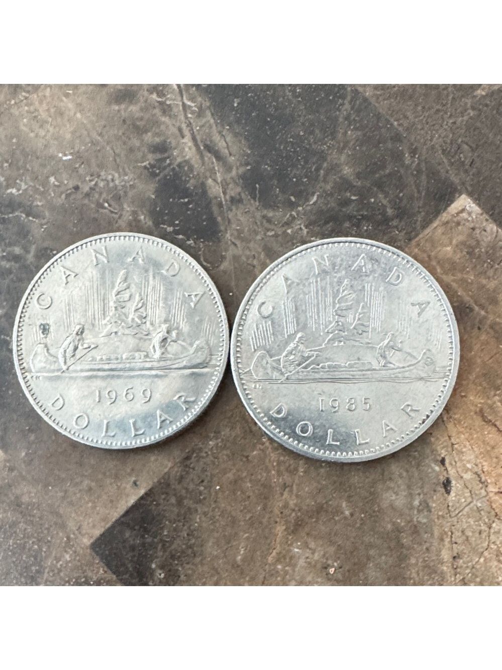 Canadian Dollar Collectible Coins 1969 and 1985